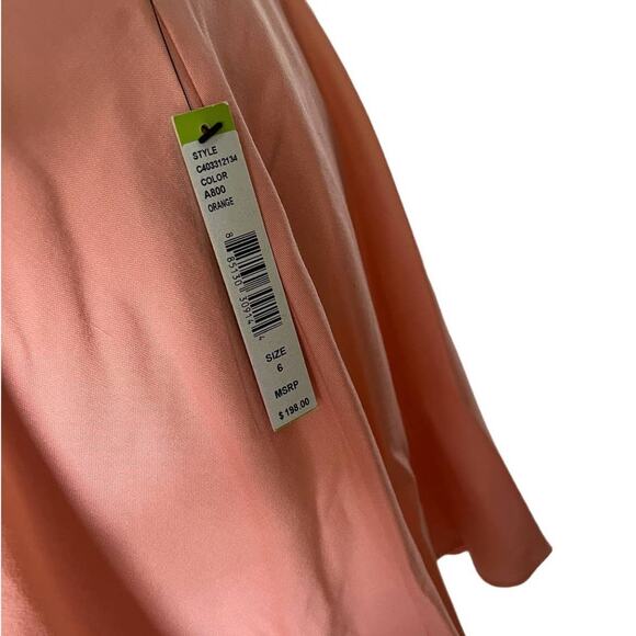 Alice + Olivia Pale Peach Pastel Pink/Coral Pleated Mini Skirt - Picture 5 of 12